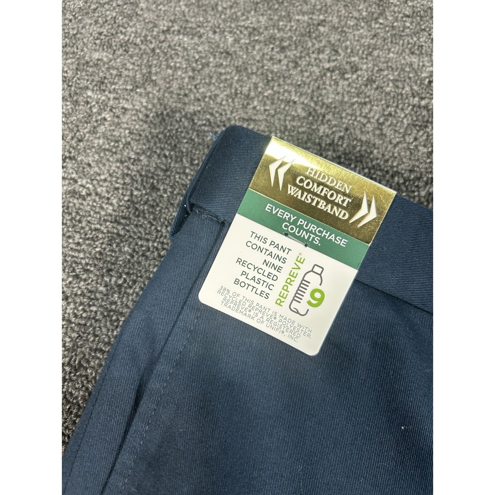 New Haggar Wrinkle Free Performance Khaki Pants Mens 38x29‎ Navy Blue Wicking - Picture 5 of 8